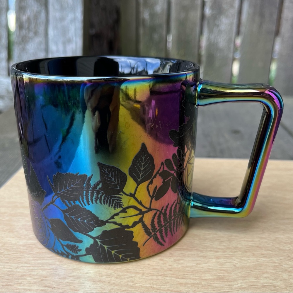 Starbucks 2020 Fall Black Iridescent Ceramic Rose 14 OZ Mug